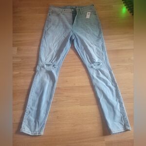 NWT Women's Old Navy Extra High Rise Rockstar Super Skinny Light Blue Jeans
